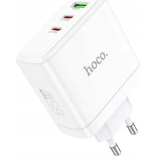 Hoco Ładowarka Hoco HOCO ładowarka sieciowa 2 x Typ C + USB A QC PD 65W GaN N30 biała