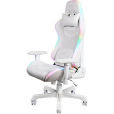 Deltaco Fotel Deltaco Žaidimų kėdė DELTACO GAMING Baltas LINE, RGB, kaklo pagalvėlė, nugaros pagalvėlė, balta / GAM-080-W