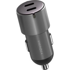 Energea Ładowarka Energea ENERGEA ład. sam. 2xUSB-C PD-PPS 66W stalowy/gunmetal Alu Drive D60