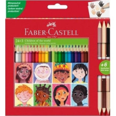 Faber Castell Kredki trójkątne Children of the World 24+3 kol.