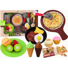 Leantoys Zestaw Fast Food Owoce Stek Lody Akcesoria Pizza Frytki 26 ele.