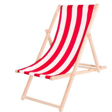 Platinet PLATINET SUMMER SUNBED LEŻAK OGRODOWY WOOD RED STRIP [45436]