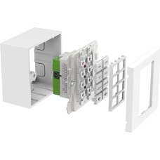 Vision VISION Techconnect Faceplate Steuermodul - LEBENSLANGE GARANTIE - 8 Tasten - lernt Infrarot-Fernbedienungscodes von anderen Fernbedienungen - unterstutzt RS-232, 12V-Ausloser, Planung - mehrere Befehle pro Taste - Doppelraummodul - 1-fach britisch