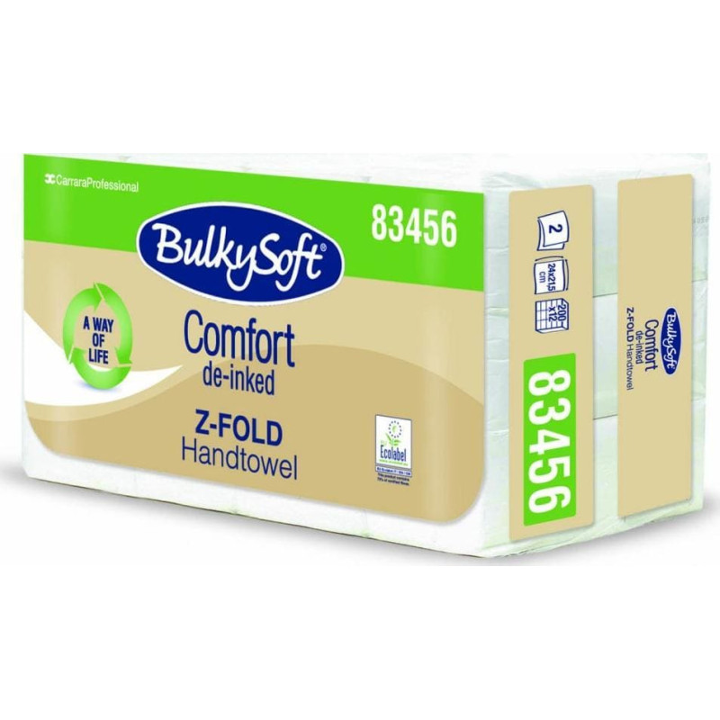 Bulky Soft BulkySoft Comfort de-inked EKOLOGICZNY ręcznik papierowy składany typy Z 3 panelowy 83456