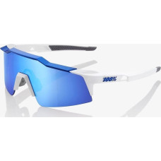 100 Bon 100% Okulary 100% SPEEDCRAFT SL Matte White/Metallic Blue - HiPER Blue Multilayer Mirror Lens (Szkła Niebieskie Lustrzane Wielowarstwowe, przepuszczalność światła 15% + Szkła Przeźroczyste, przepuszczalność światła 93%) (NEW)