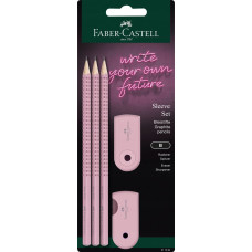 Teka Ołówek 3szt + gumka + temperówka FABER CASTELL