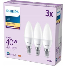 Signify Philips LED classic Lampe 40W E14 Kerze Warmw 470lm matt 3er P