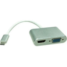 Triton Adapter AV TRITON ROLINE Display Adapter USB typu C - VGA + HDMI