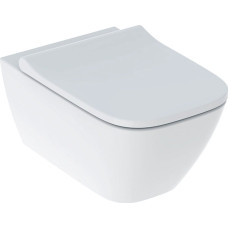 Geberit Miska WC Geberit Geberit Smyle Square Zestaw wiszącej miski WC, lejowa, B35.5cm, H37.5cm, T54cm, ukryte mocowania, Rimfree, z deską sedesową, mocowanie od góry, z wypinanymi zawiasami, zachodząca pokrywa deski sedesowej, Duroplast [6]