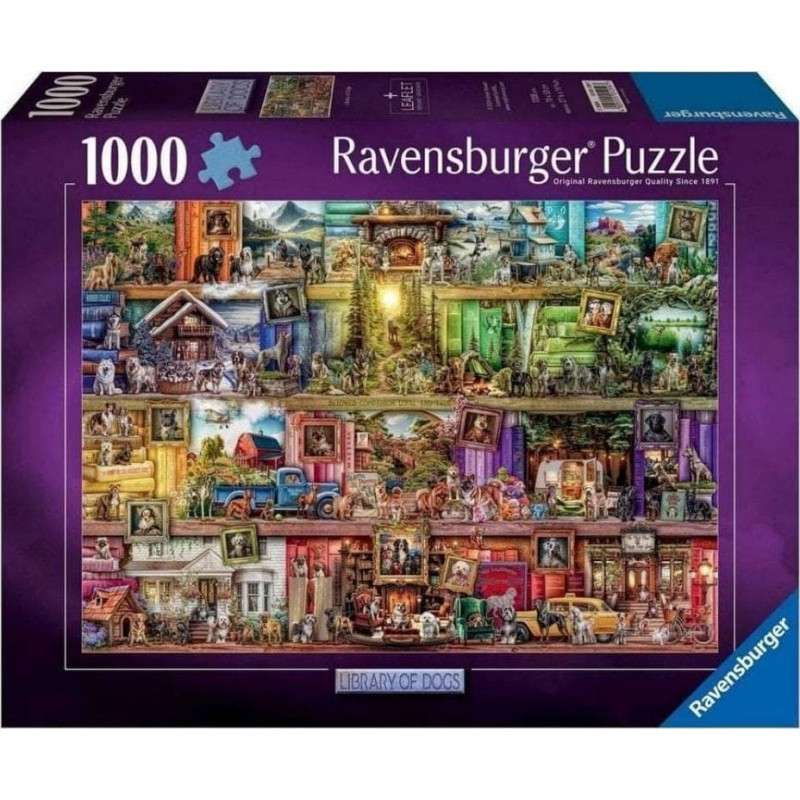 Ravensburger Puzzle 1000 Psy w bibliotece