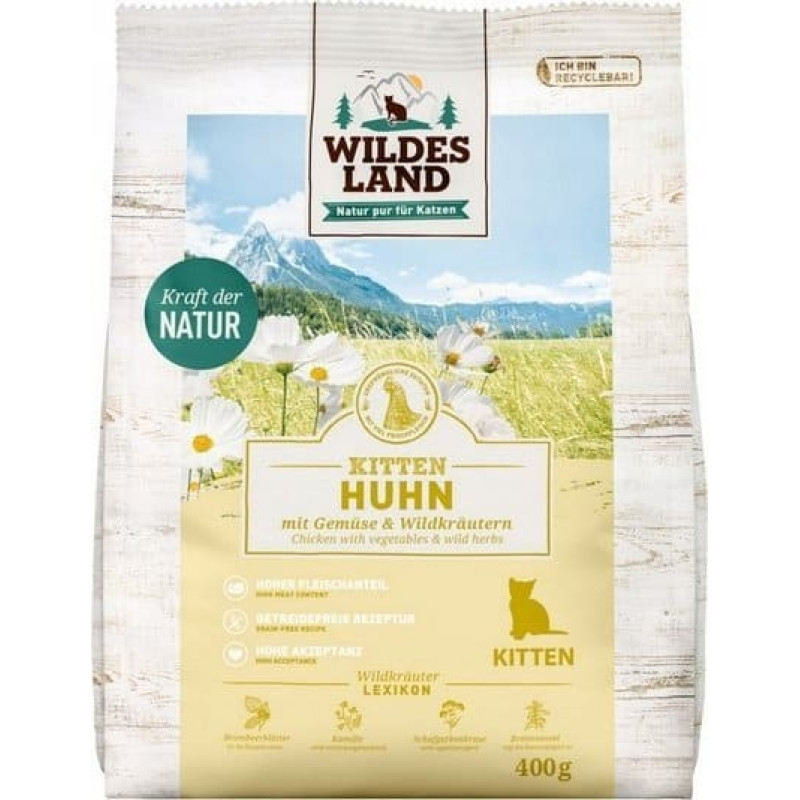 Wildes Land Wildes Land Cat Classic Kitten Huhn 400g