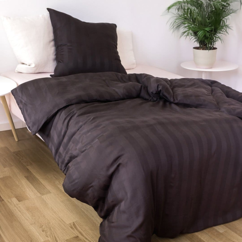 Dymo OlsenHome - Bambus satin sengesæt, brun, 140x220 - 63x60