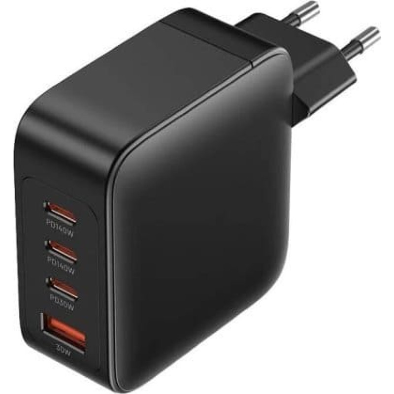 Vention Kabel zasilający Vention Ładowarka sieciowa, Vention, FEIB0-EU,  3xUSB-C, USB- A, 140W/140W/30W/18W, GaN (czarna)