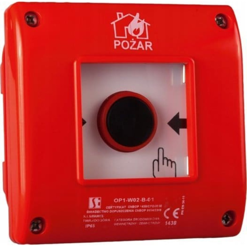 Spamel Przycisk Spamel OP1-W02-A\11-230 samoczynny 1 tor zwierny 1 tor rozwierny +LED 230vac