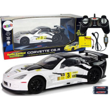 Leantoys Auto Sportowe Wyścigowe R/C 1:18 Corvette C6.R Biały 2.4 G Światła