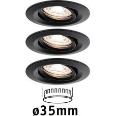 Paulmann Oprawa do wbudowania NOVA PLUS COIN LED Mini DIM wychylna 3x4W 310lm 66mm 2700K IP23 230V czarny matowy