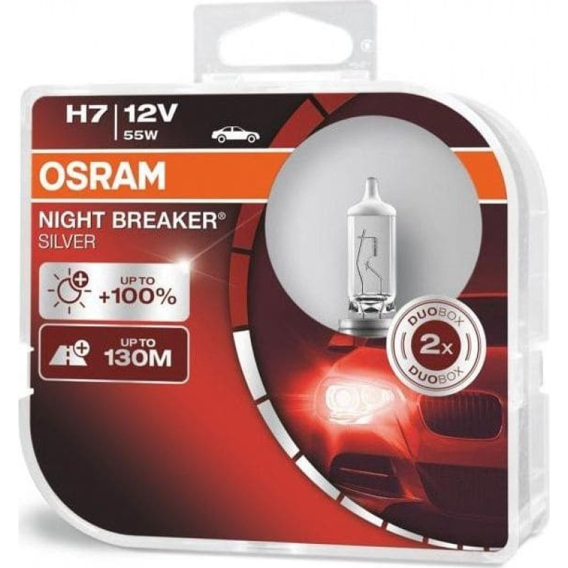 Osram Automobilinės lemputės Osram Night Braker Silver H7, 2 vnt.