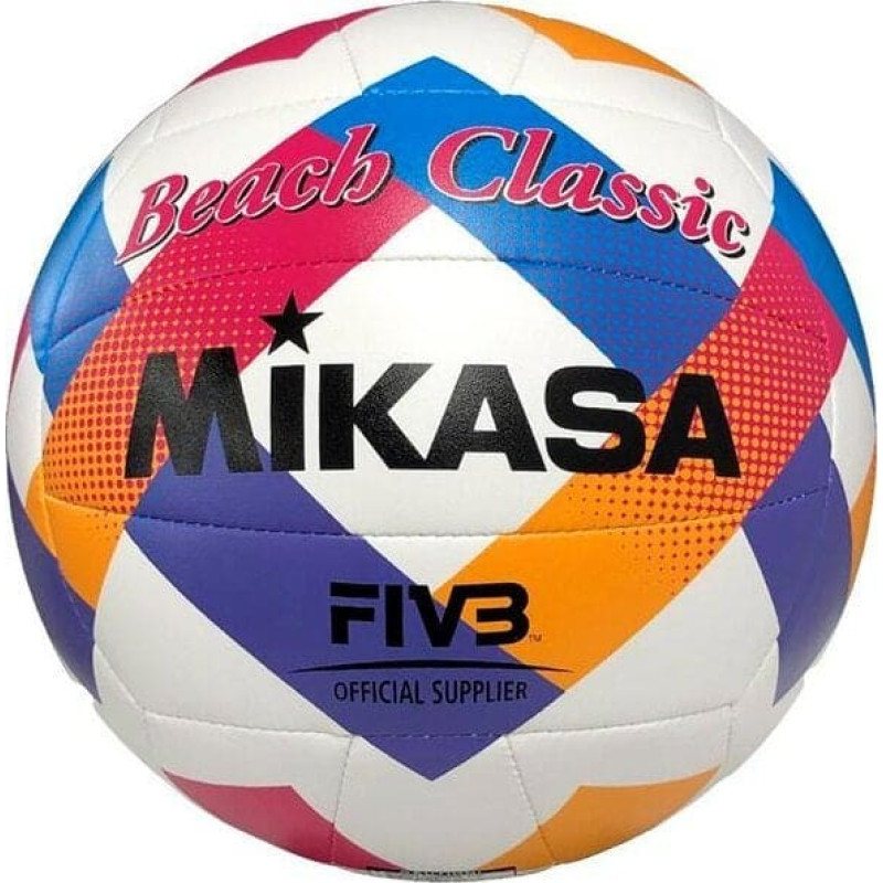 Mikasa Piłka siatkowa plażowa Mikasa Beach Classic biało-niebiesko-różowa BV543C-VXA-O 5