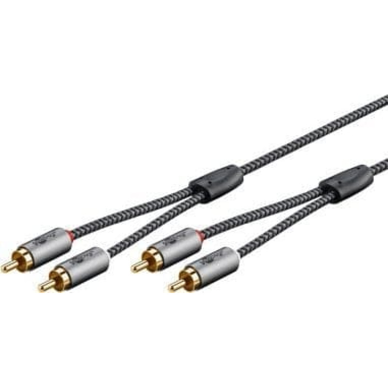 Triton Kabel TRITON Kabel stereo RCA, 5 m, Sharkskin Grey - Długość kabla 5 m