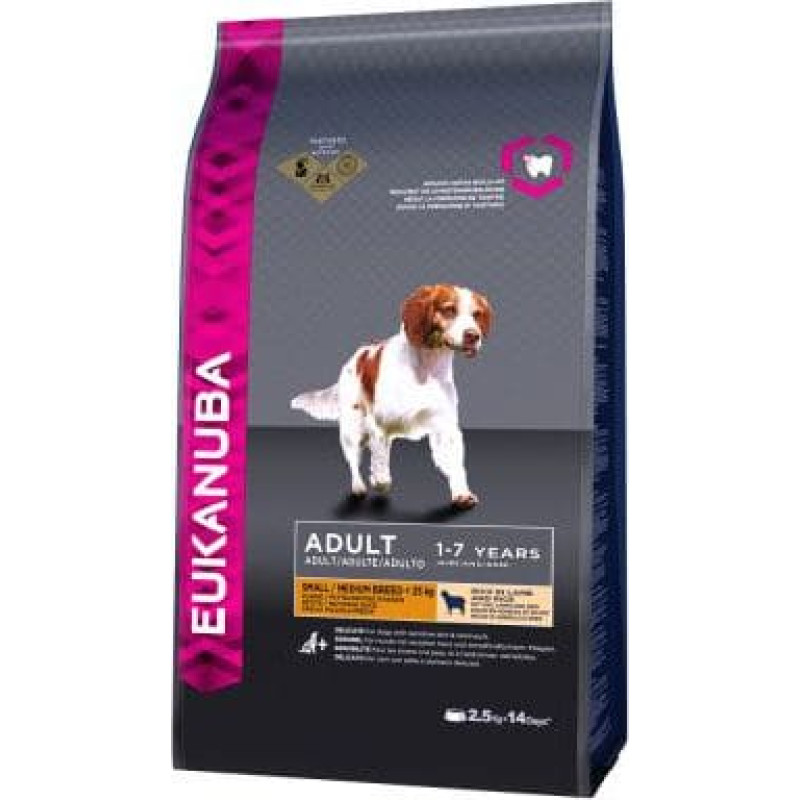 Eukanuba Adult Small & Medium Breed, jagnięcina i ryż 12kg