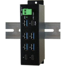 Exsys EXSYS EX-1196HMS 7-portowy USB 3.2 Gen1 HUB C-Buchse, ochrona przeciwprzepięciowa 15KV ESD