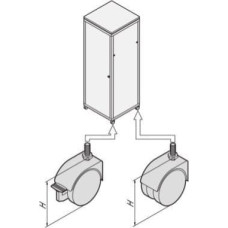 Schroff SCHROFF Eurorack Wheel, 400 kg, 110 mm wysokości