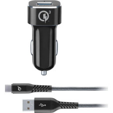 Cellular Line Ładowarka Cellular Line CAR CHARGER KIT TETRA QC TYPE-C BLACK