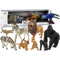 Leantoys Figurka LeanToys Zestaw Figurek Afryka Dzikie Zwierzęta Zebra Goryle Papuga