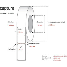 Capture Label 38x25, Core 25,