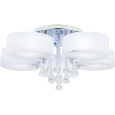 Mdeco Lampa sufitowa Mdeco LAMPA sufitowa ELMDRS8006/5 8C MDECO metalowa OPRAWA z pilotem crystal glamour chrom biała