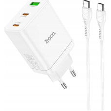 Hoco Ładowarka Hoco HOCO ładowarka sieciowa 2 x Typ C + USB A + kabel Typ C do Typ C PD QC3.0 3A 35W N33 biała