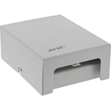 Inline InLine® Desktop Consolidation Point Box 4x Keystone RJ45, metal, light grey RAL7035