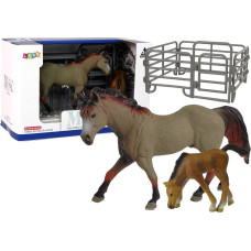 Leantoys Figurka LeanToys Zestaw 2 Figurek Konie Zagroda Figurka Koń Rasy Capricorn